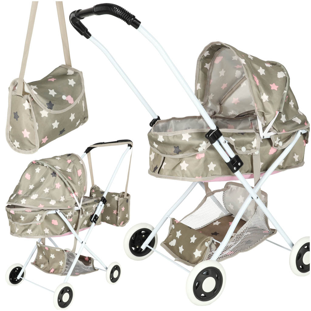 Doll pram gondola deep + bag stars