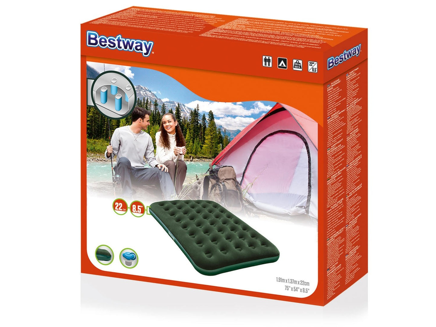 Double 2-person travel mattress. 191 x 137 x 22 cm Bestway 67448