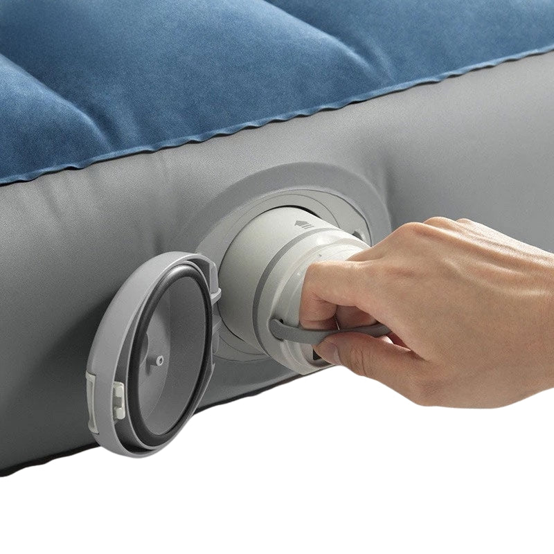 Double Air Mattress with Built-In Pump, 203x152x25 cm