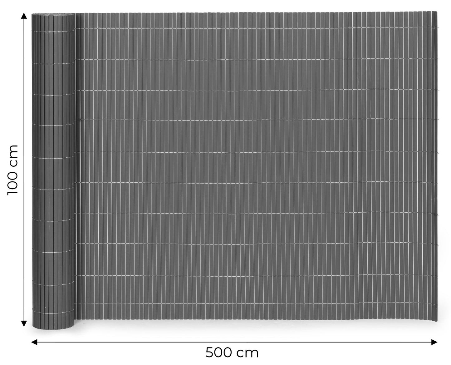 Double-Sided Bamboo Mat 100x500 cm for Balcony, Terrace, Fence Anthracite MultiGarden