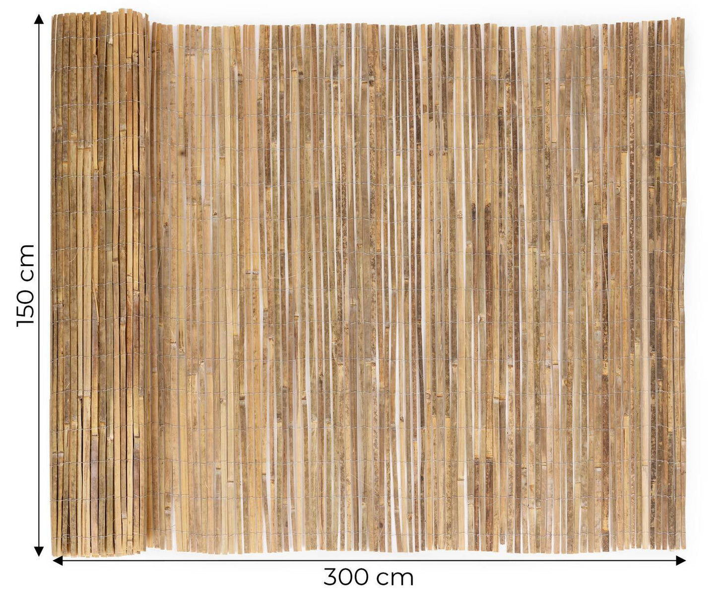 Double-Sided Bamboo Mat 150x300 cm for Balcony, Terrace, Fence Natural MultiGarden