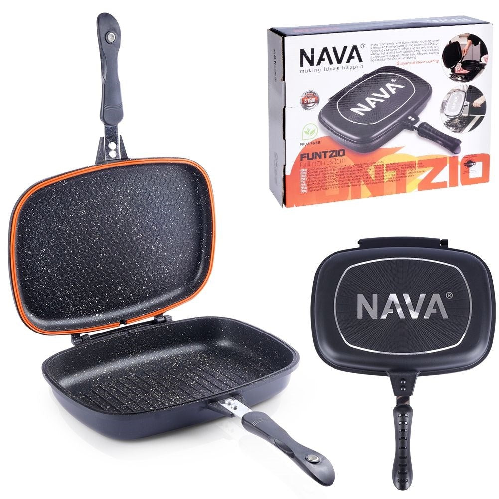 Double-Sided Frying Pan with Five-Layer Non-Stick Granite