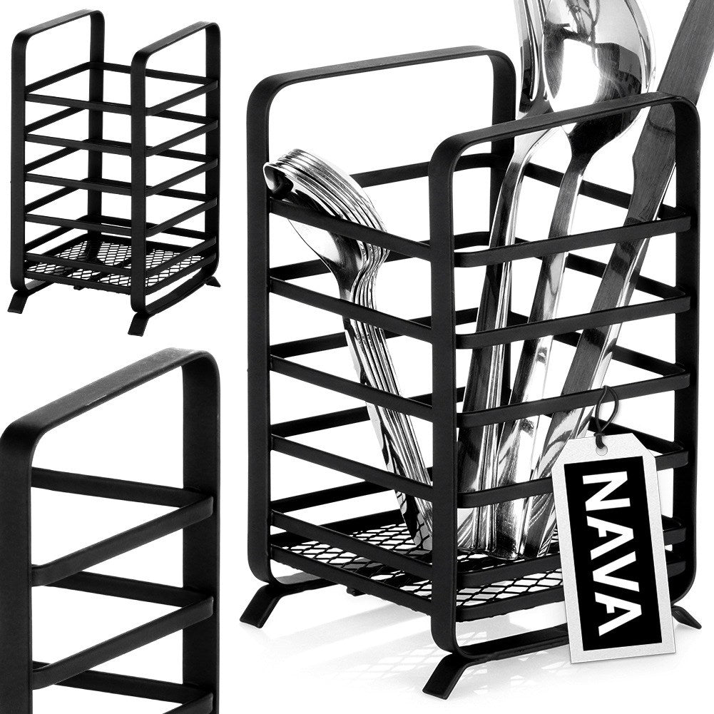 Drainer cutlery stand metal black MISTY 17.5 cm