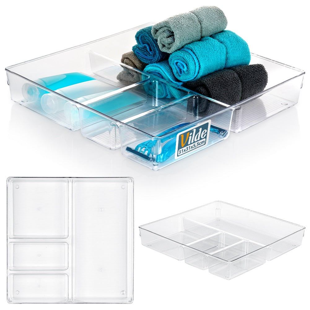 Drawer organizer with compartments 31x31x5.5 cm