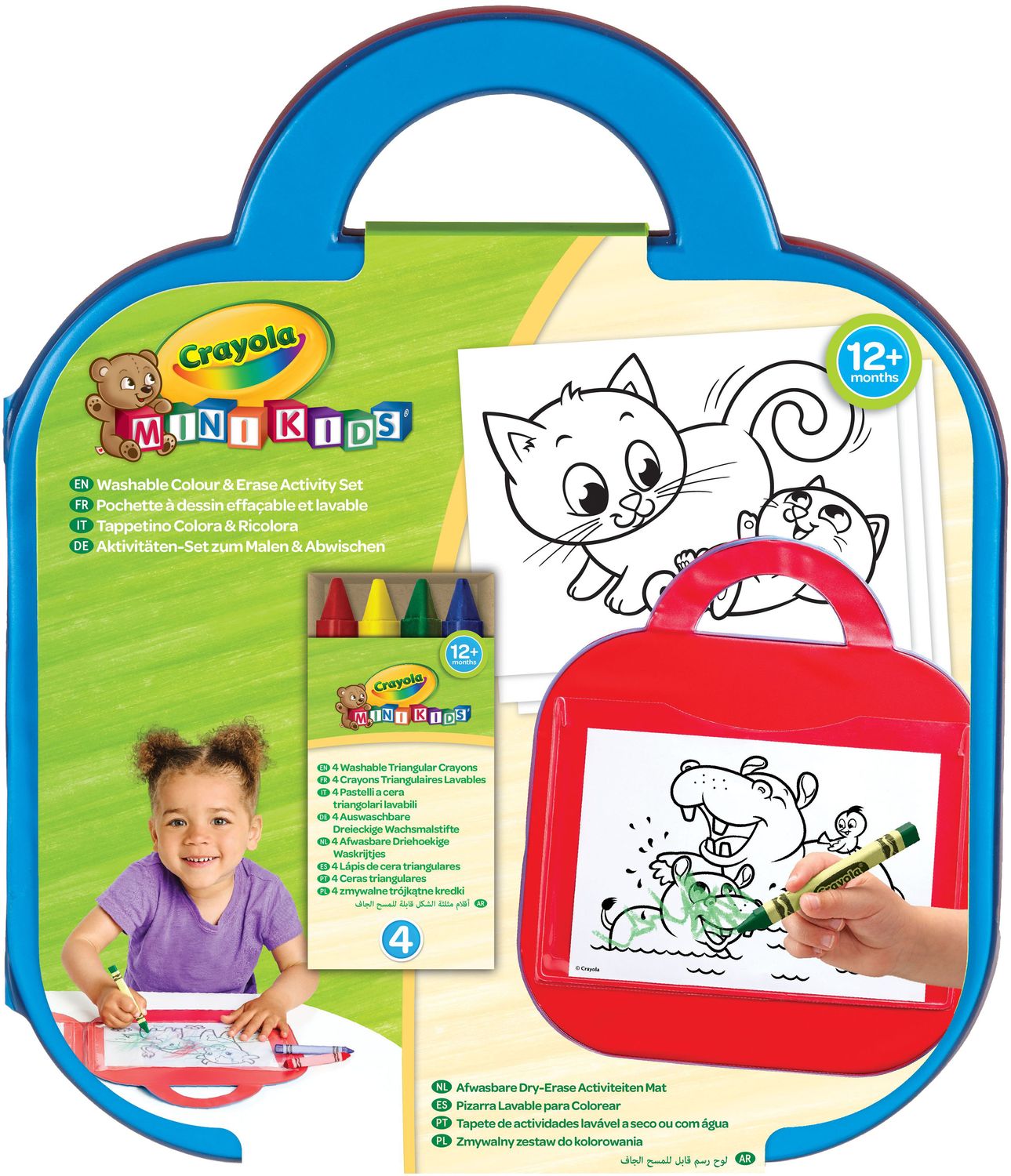 Dry Erase Mat for Kids with Crayons and Activity Sheets