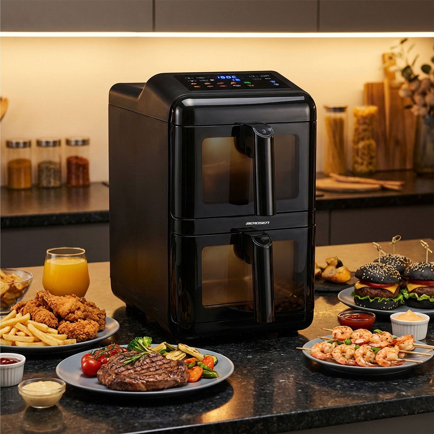 Dual Chamber Air Fryer, 11.6L, 3000W, Touchscreen