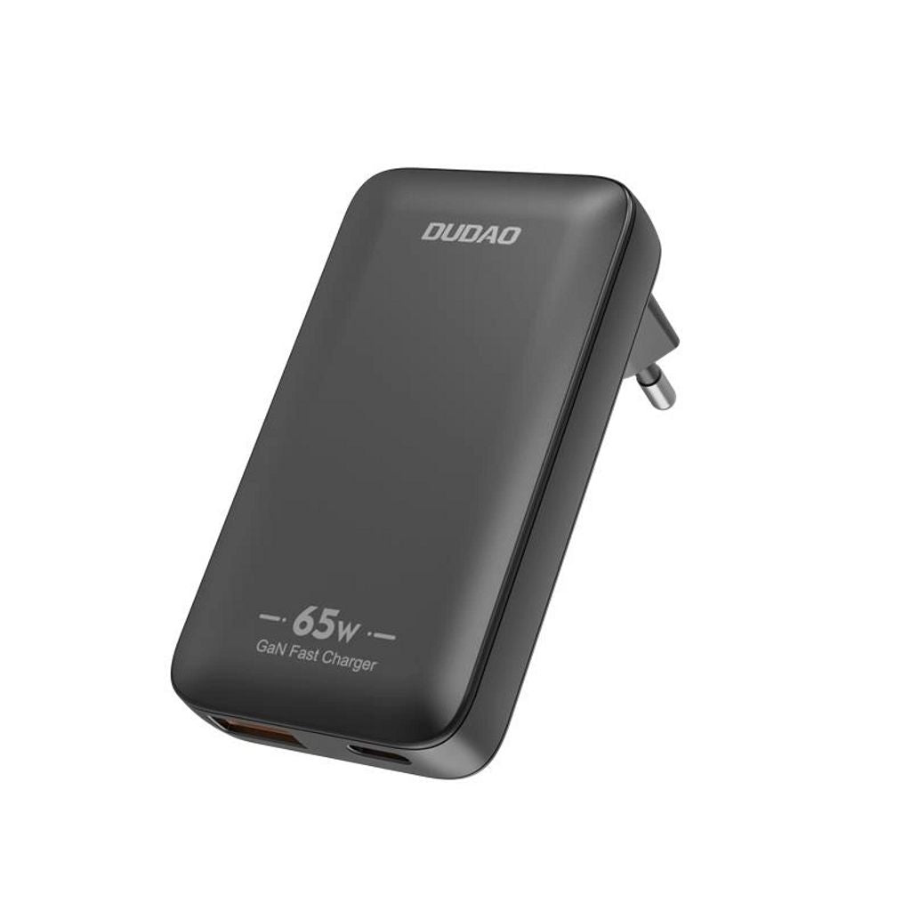 Dudao GaN Travel Wall Charger Ultra-Thin 65W USB-A/USB-C PD/EU/US - Black