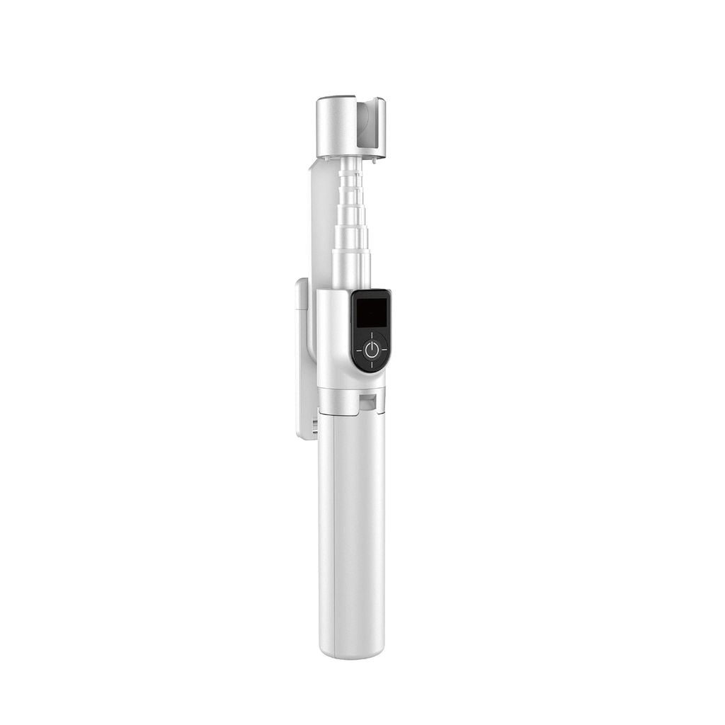Dudao Telescopic Selfie Stick with Stand, 1m - White