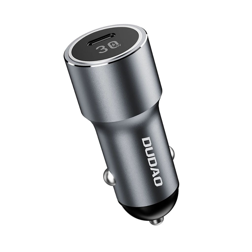 Dudao car charger 30W, USB-C, PD - Silver