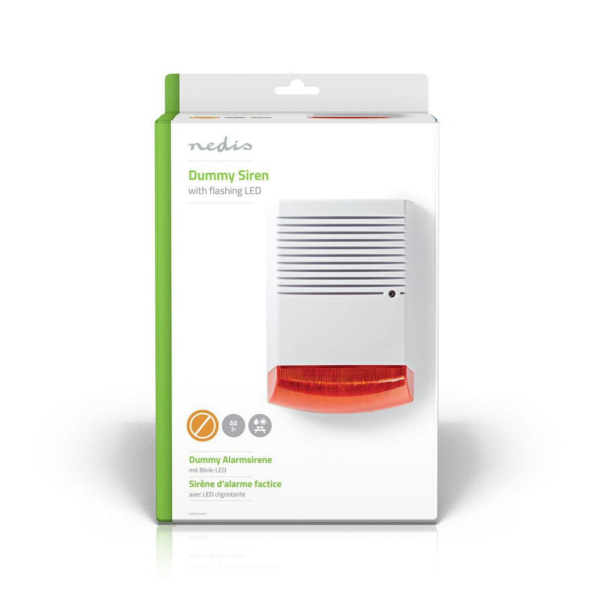 Dummy Security Siren | IP44 | Battery powered | Outdoors | Orange / White