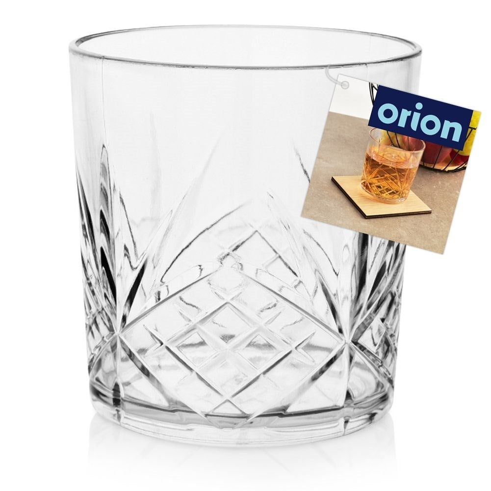 Durable acrylic glass 350 ml with decorative relief