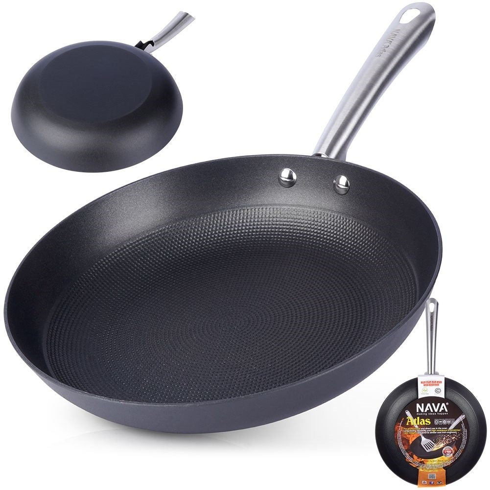 Durable cast iron pan with non-stick for frying & oven