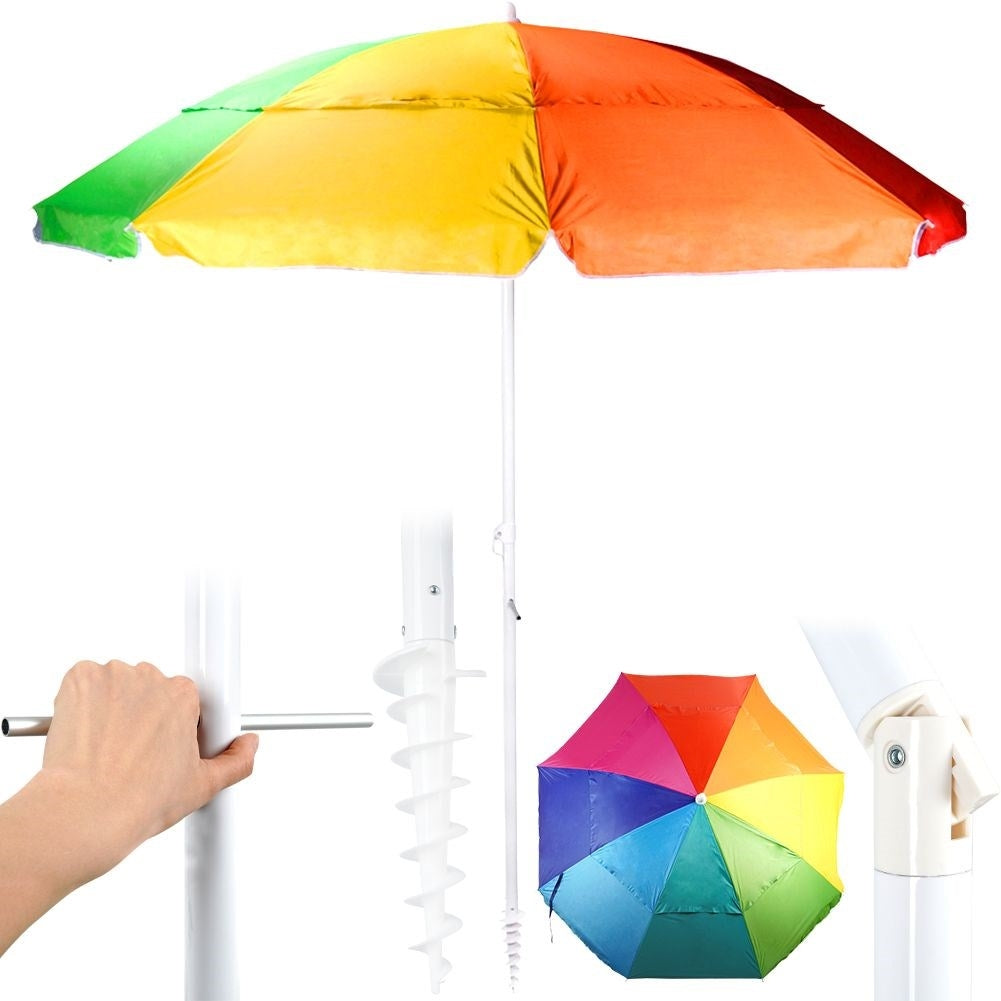 Durable parasol for beach and garden in beautiful colours