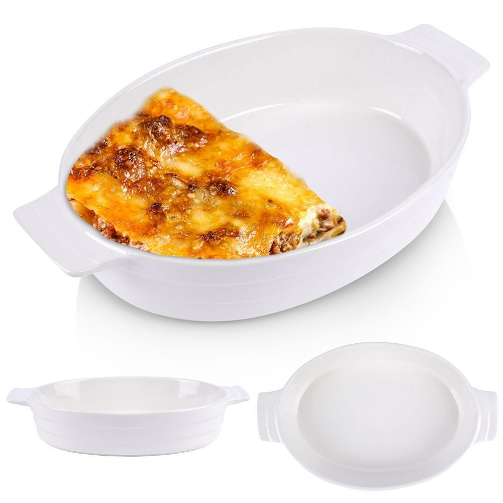 Durable white ceramic baking tins for all dishes