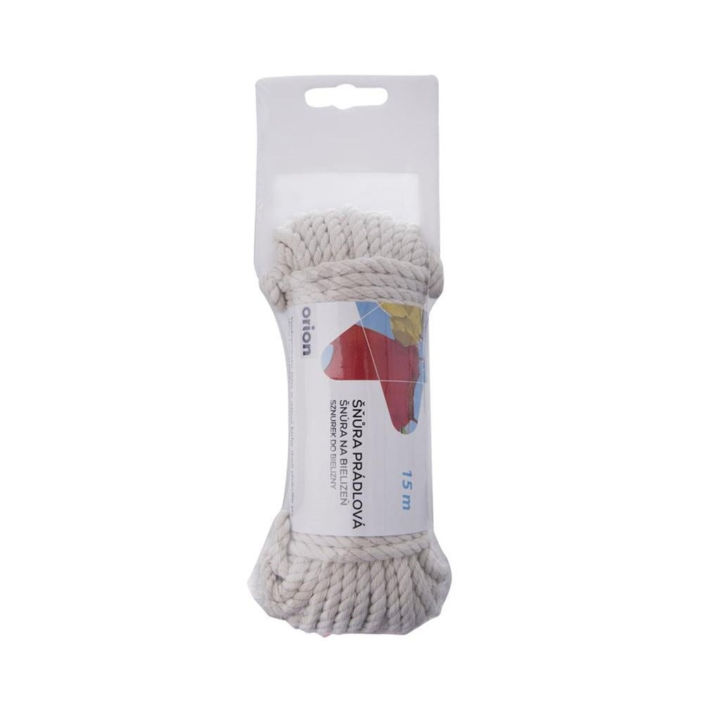 Durable white cotton clothesline 15m for outdoor drying