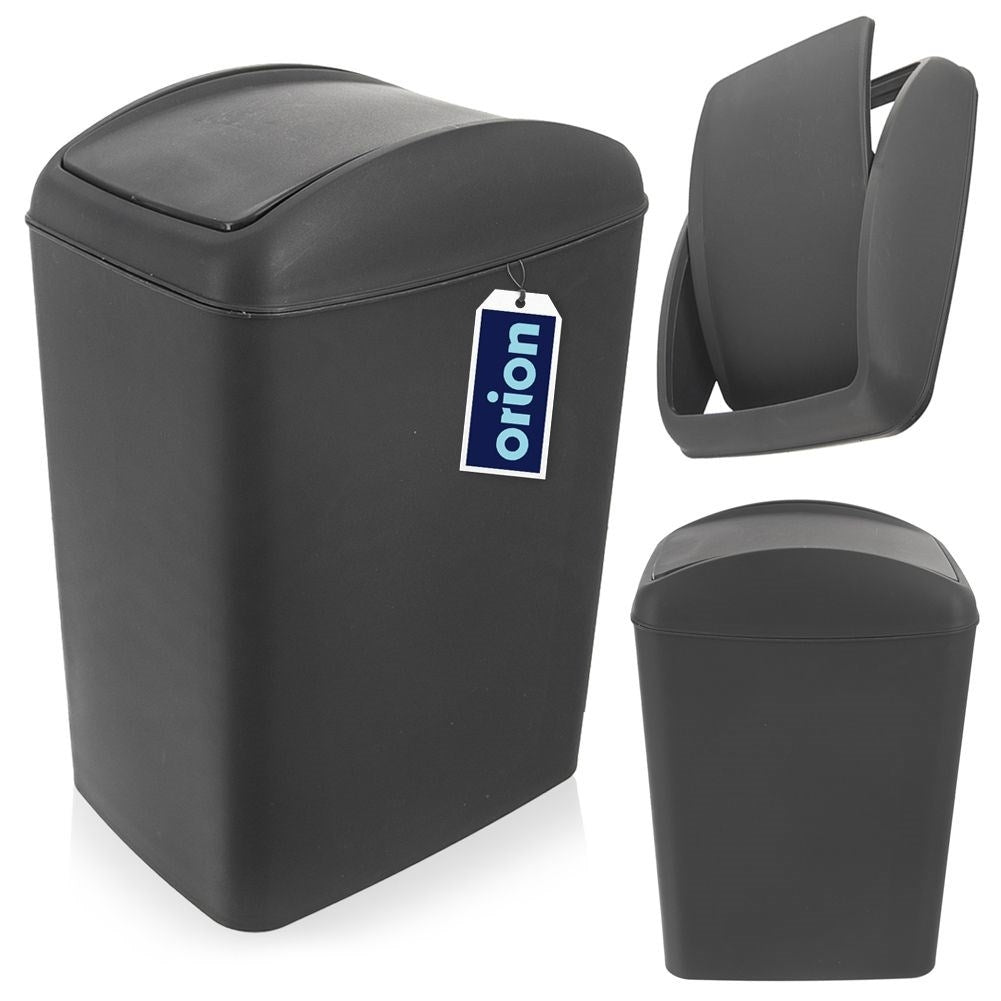 Dustbin 10L dark gray with tilting lid