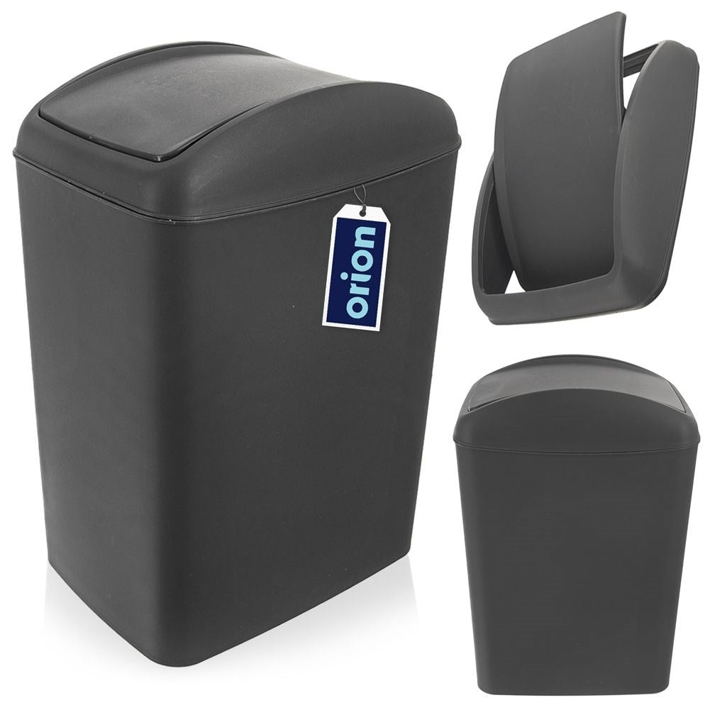 Dustbin 20L, durable material, dark grey, hinged lid