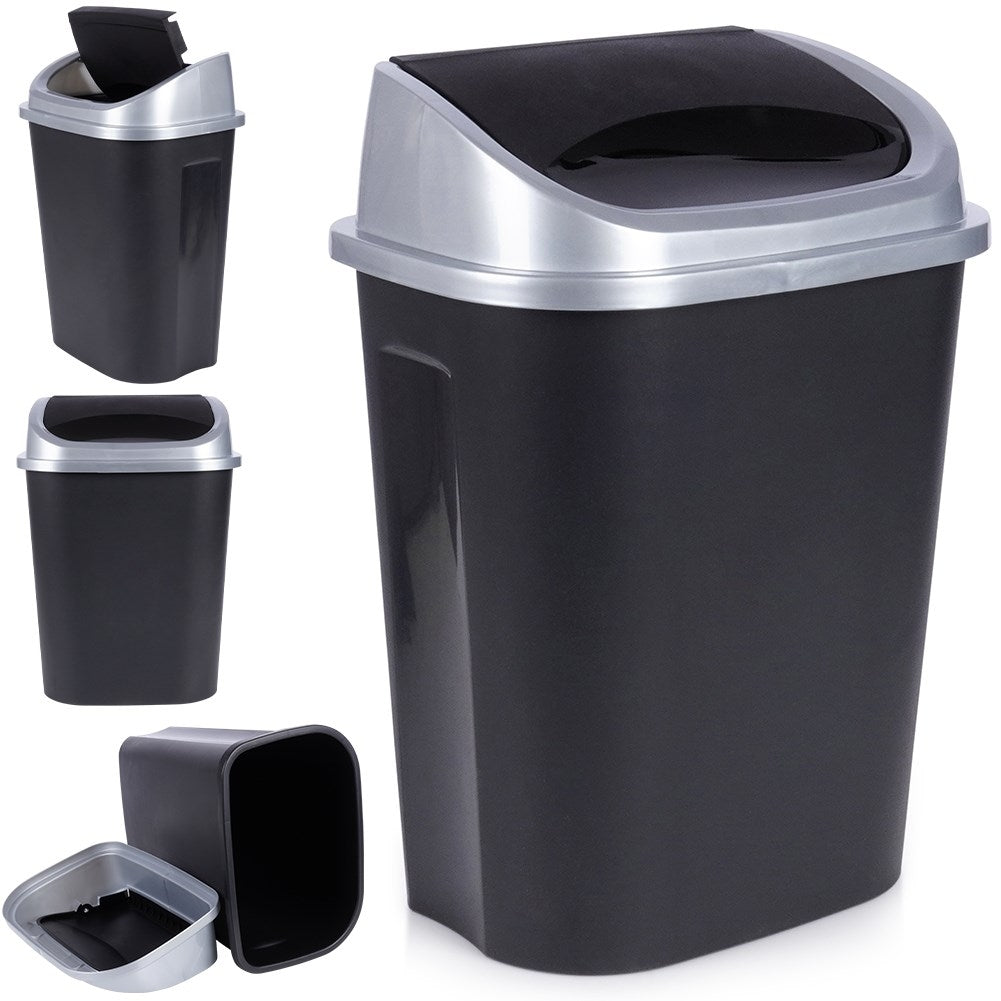Dustbin 25L, durable, dark grey, tilting lid