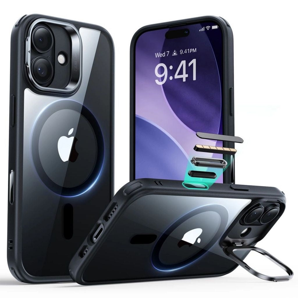 ESR Classic Hybrid Kickstand MagSafe Case for iPhone 17 - Clear Black