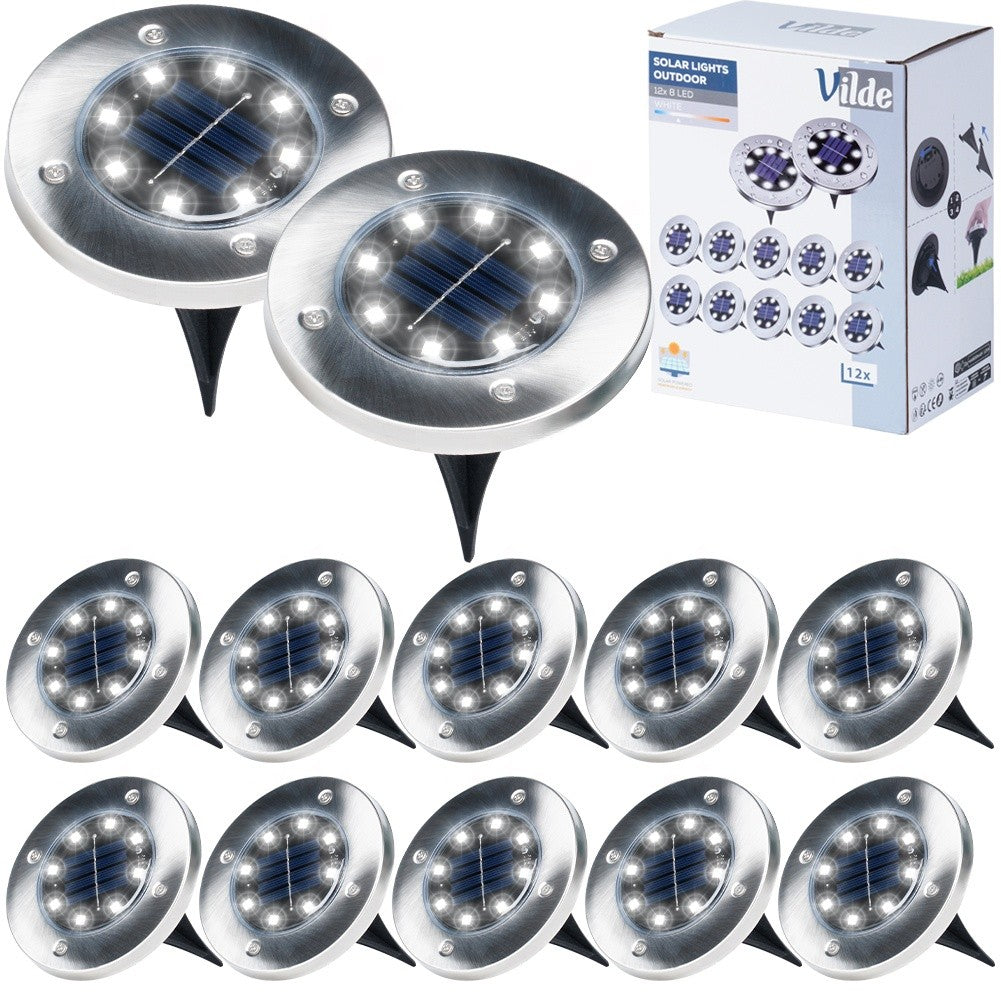 Ecological solar lights in stainless steel for the garden