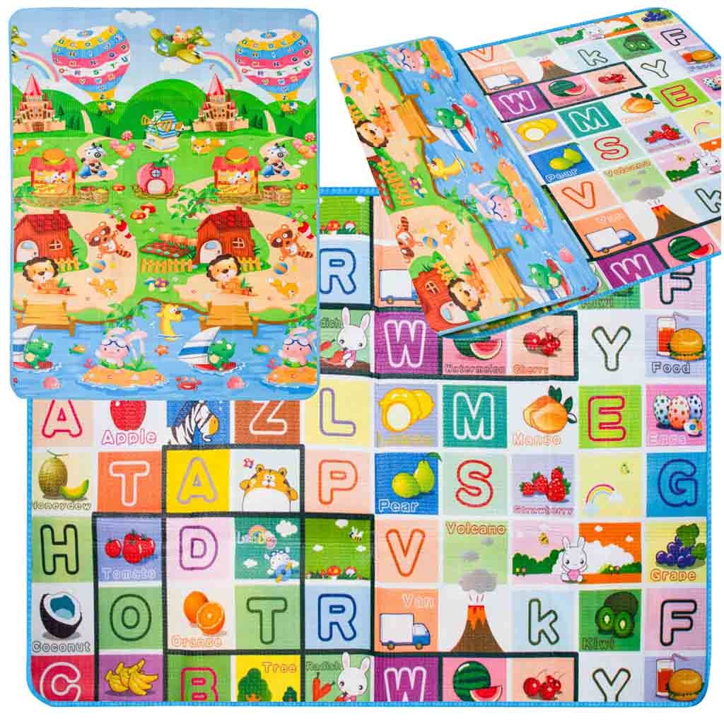 Educational double-sided foam playground mat 180x120cm