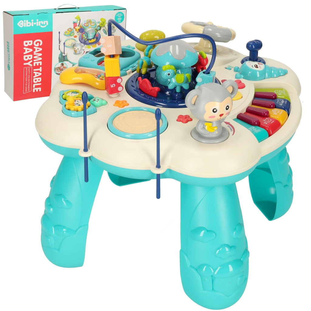 Educational interactive table for children with sound blue