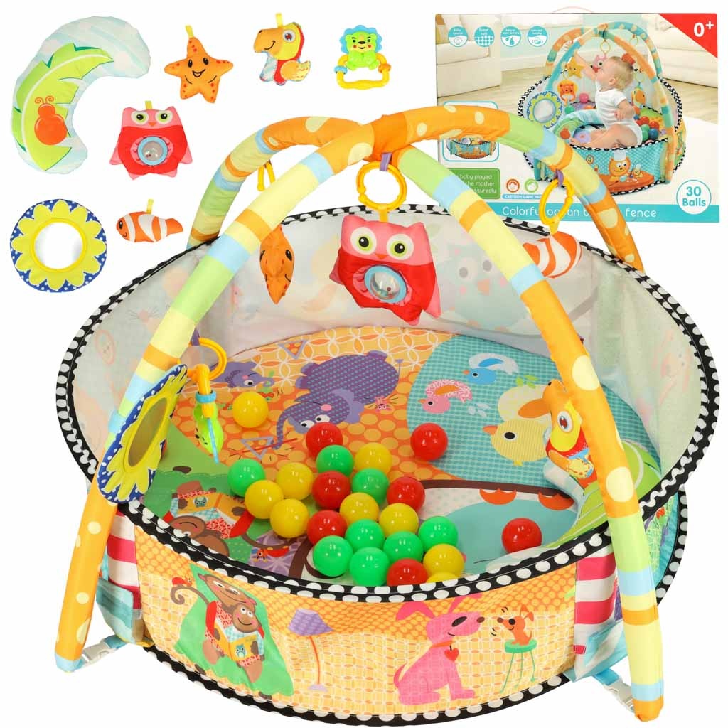 Educational mat for toddlers playpen rattle balls