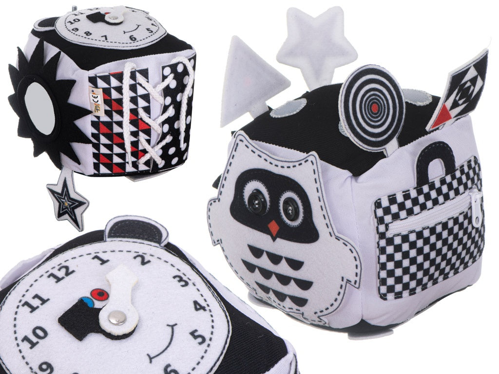 Educational sensory cube contrast soft tactile