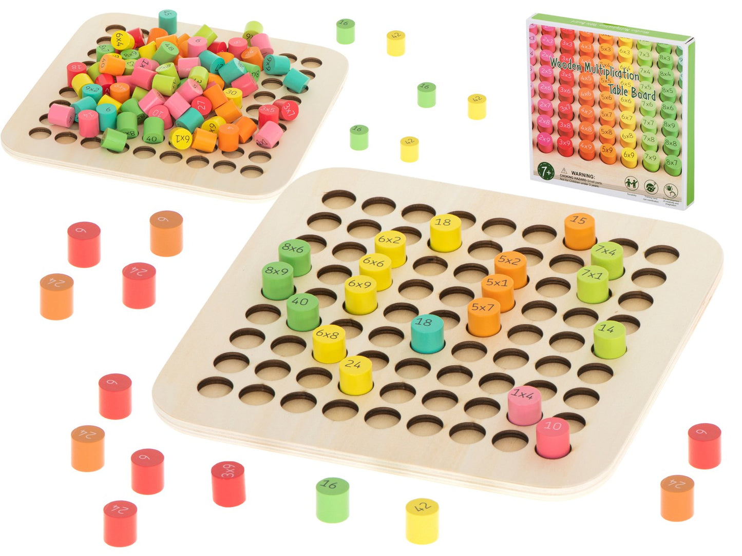 Educational set multiplication table to 100 round