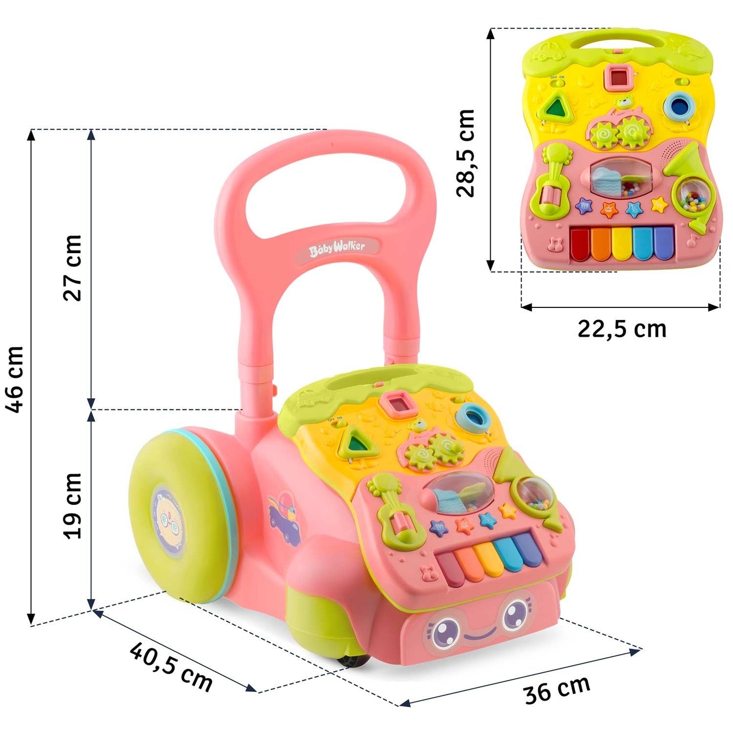 Educational walker with music 2-in-1 RK-744 Ricokids pink