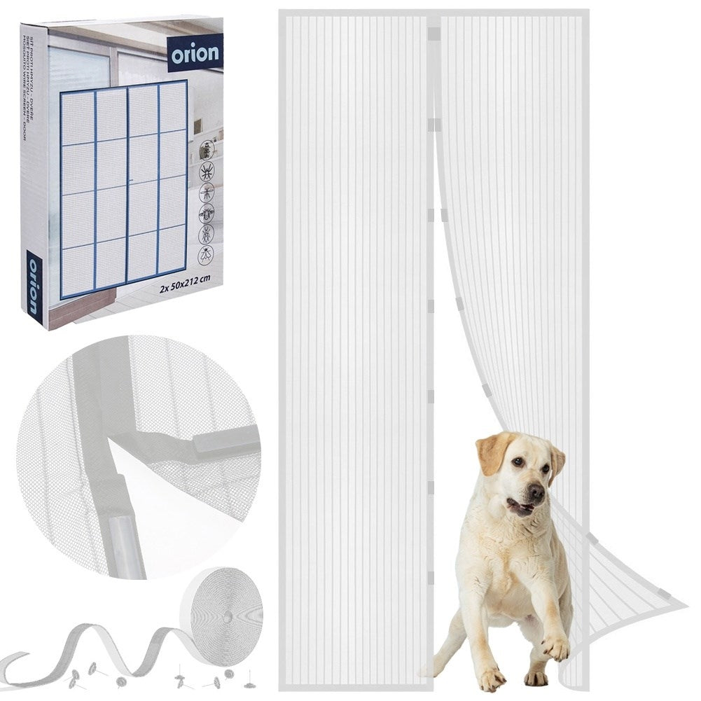 Effective magnetic insect protection for doors, 2x75 cm mesh