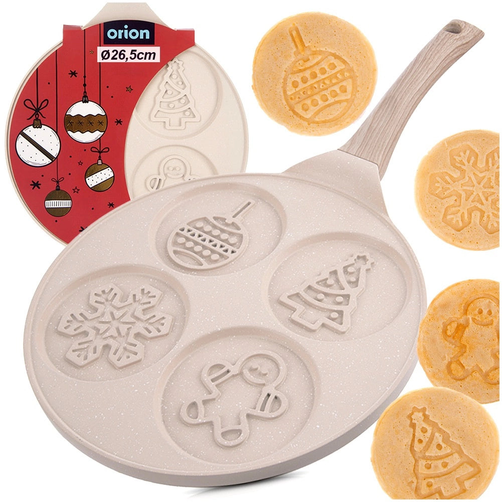 Egg & Pancake Pan, Non-Stick Granite, 4 Slots, 26 cm