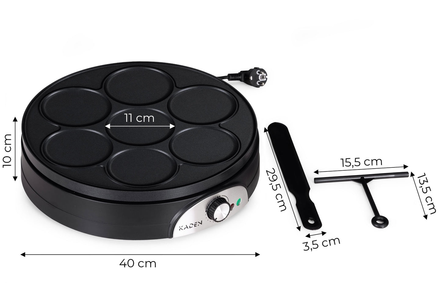 Electric Double-Sided Crepe Maker, Non-Stick, 1500W