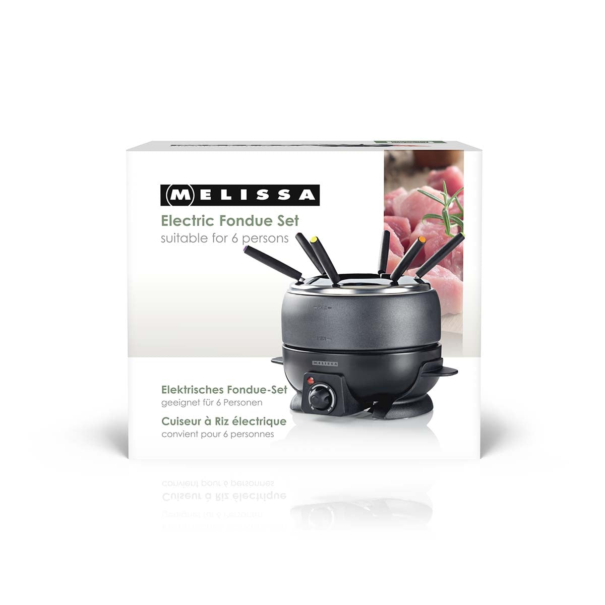 Electric Fondue Set, 2.3L, 6-Person, Adjustable Temp