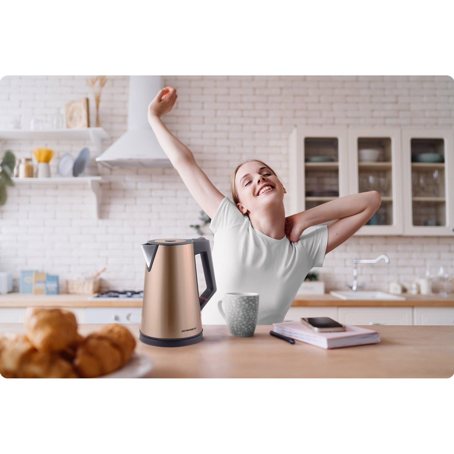 Electric Kettle 1.7L BD-708 Copper colored