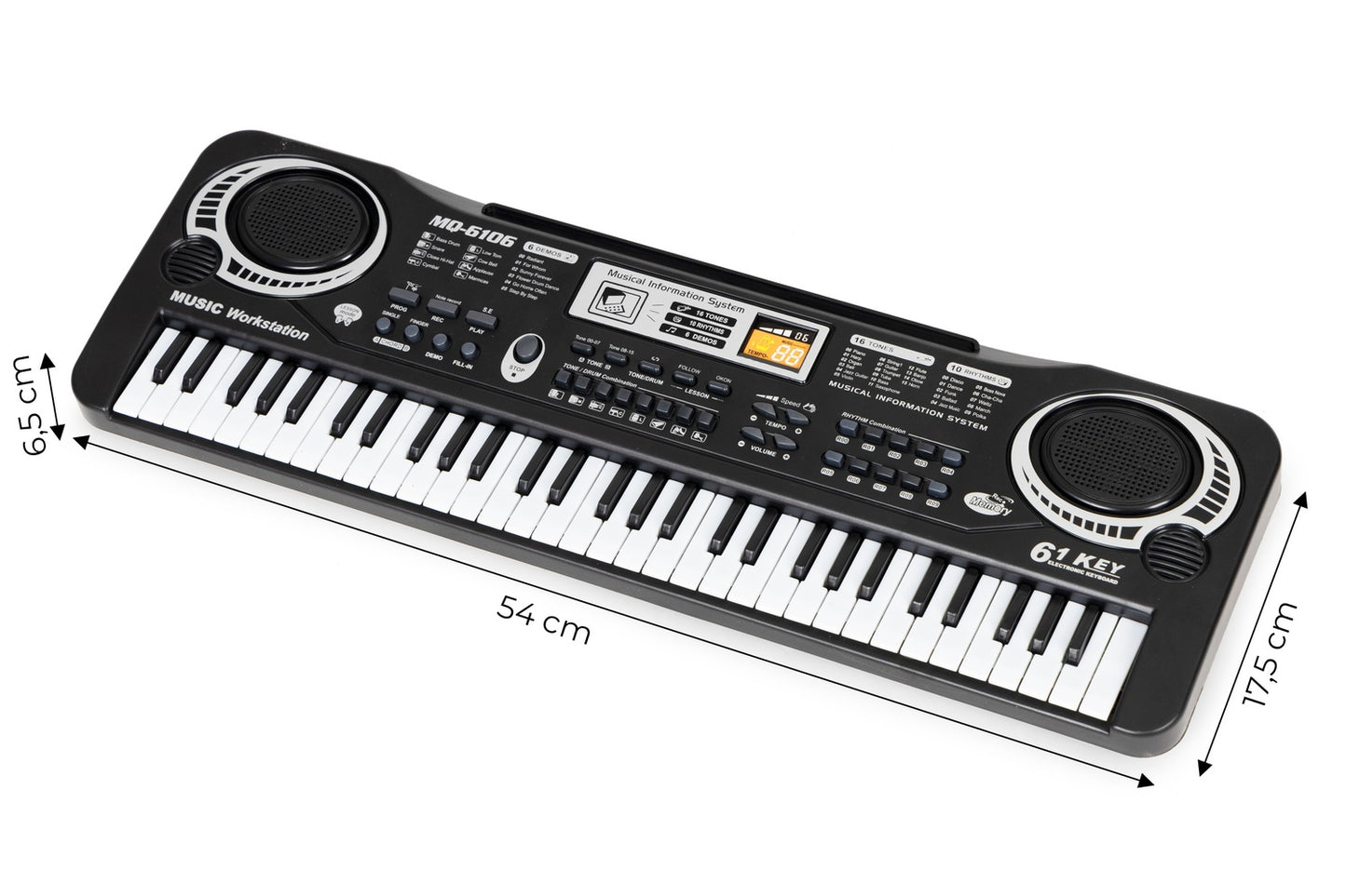 Electric piano keyboard with microphone for children