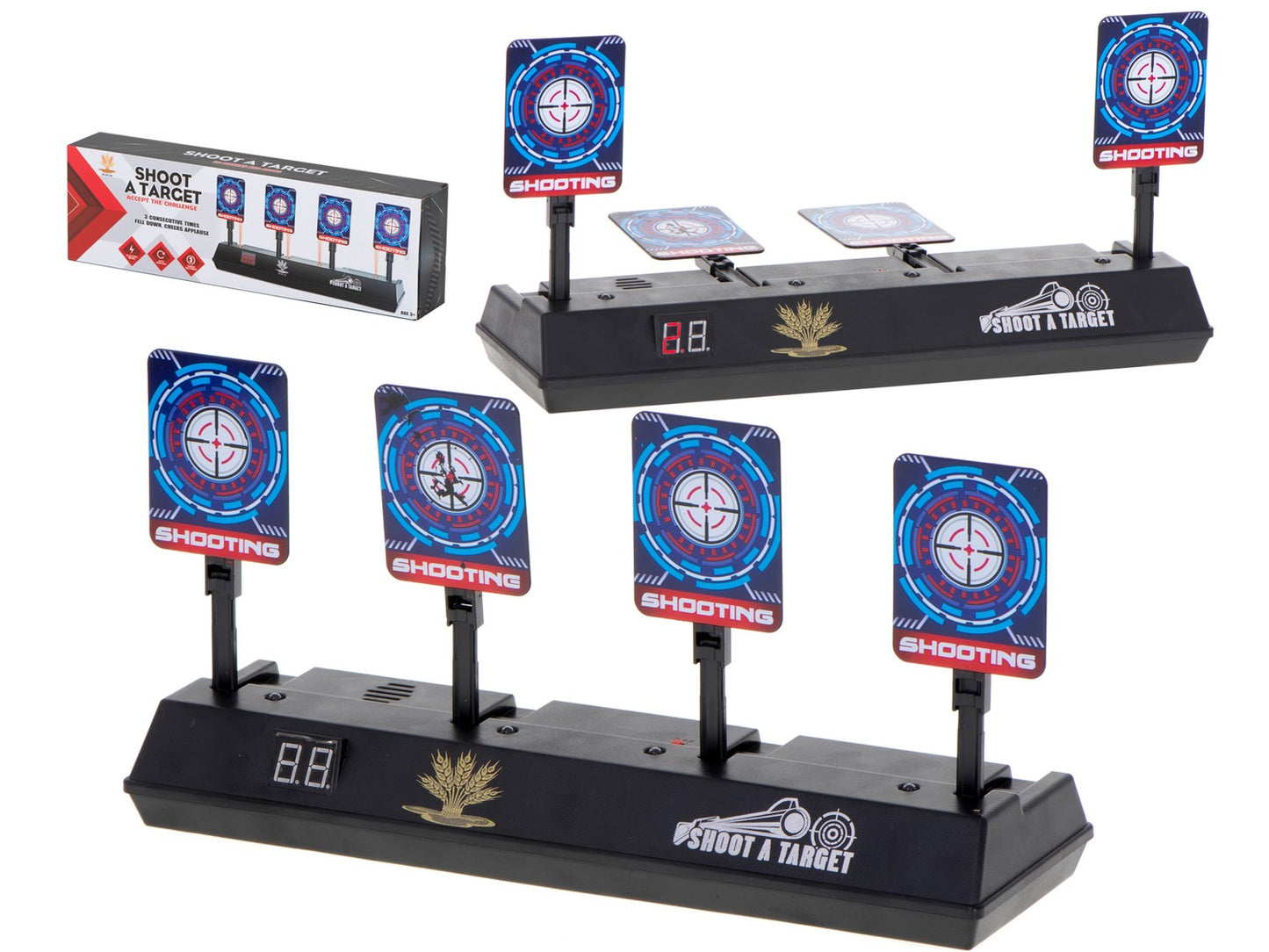 Electronic target plate for shooting digital 4 targets