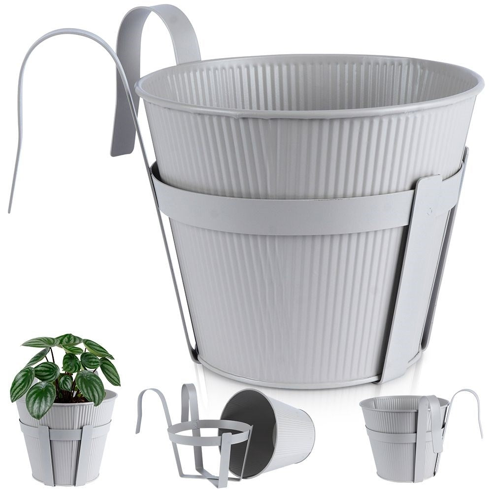 Elegant Gray Hanging Balcony Pot