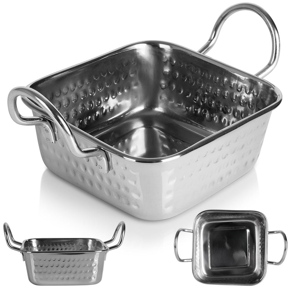 Elegant Serving Platter in Mini Pot of Stainless Steel