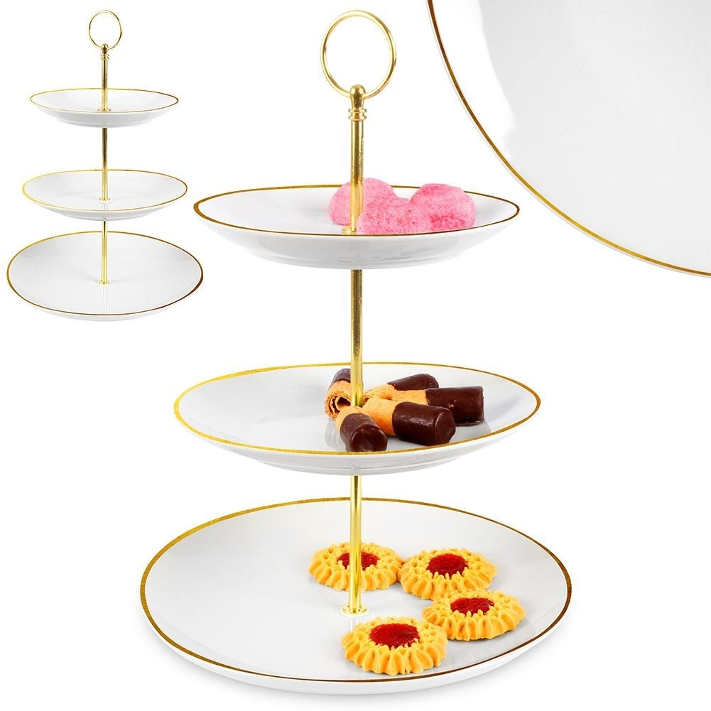 Elegant Three-Tier Cake Tray for Cakes, Fruits and Snacks
