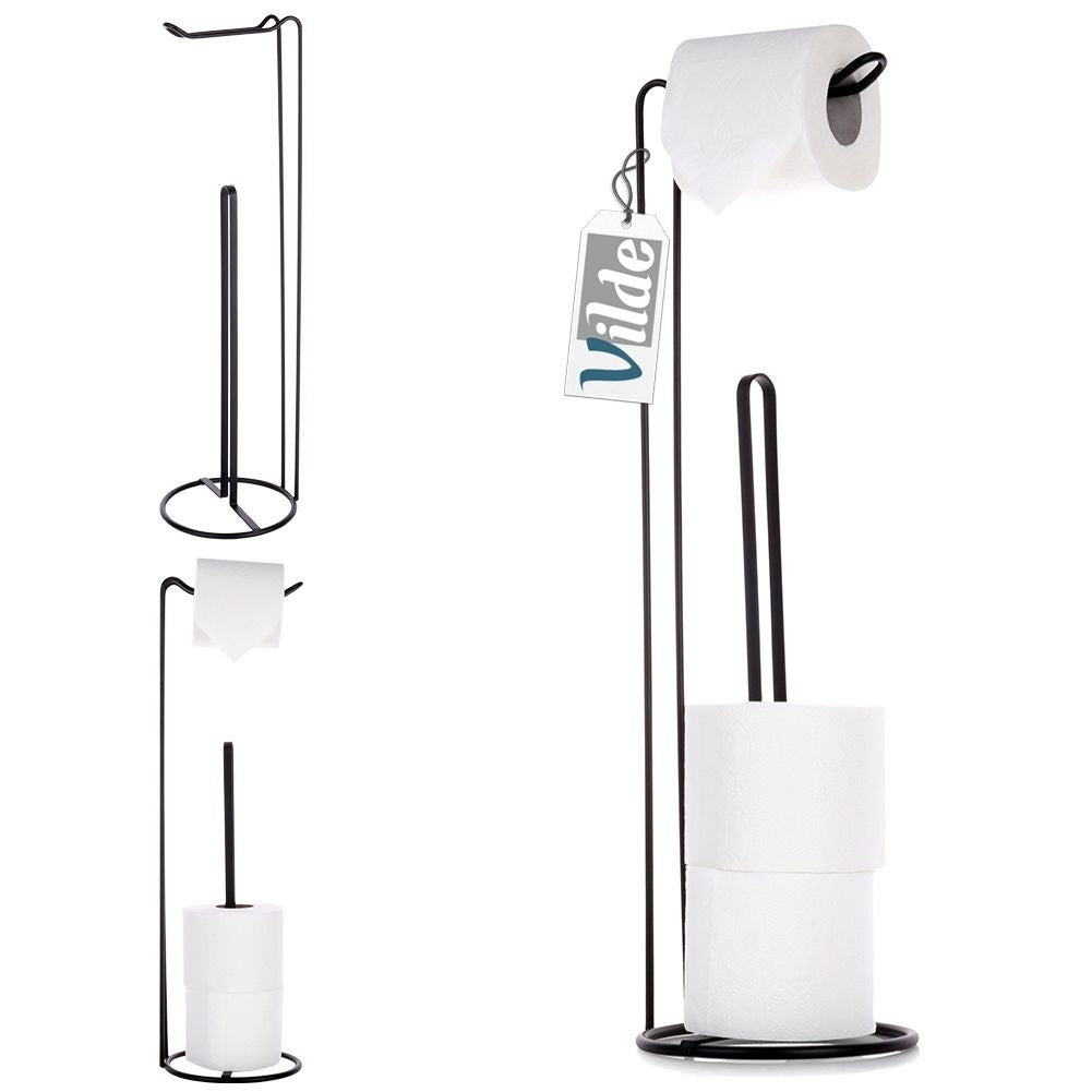 Elegant Toilet Paper Holder with Stand for Bathroom