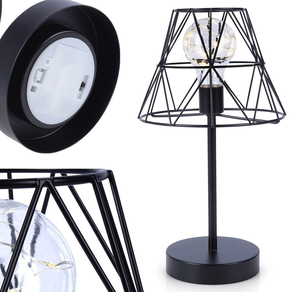 Elegant black LED table lamp with battery operation for home & office