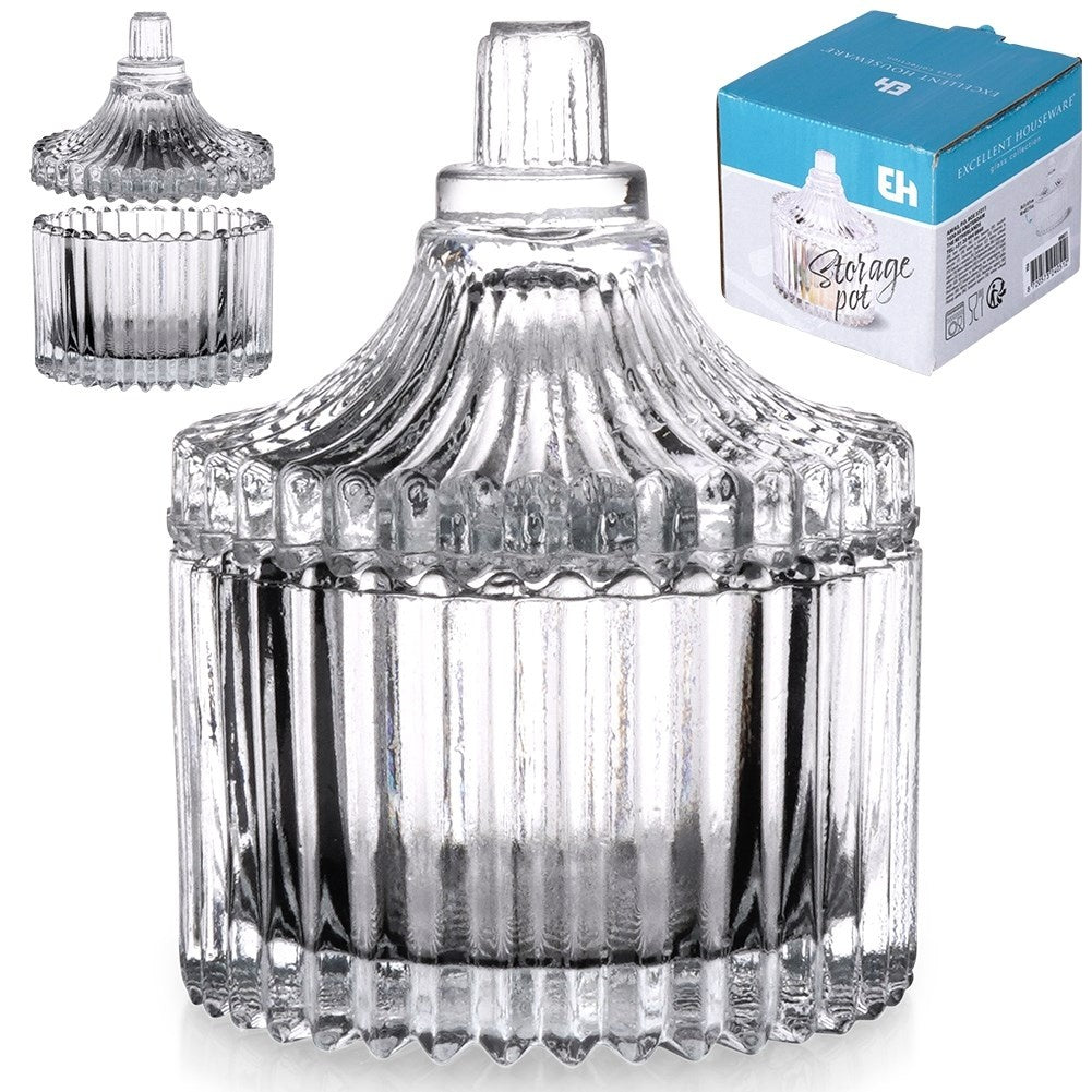 Elegant glass sugar bowl - crystal feel and storage