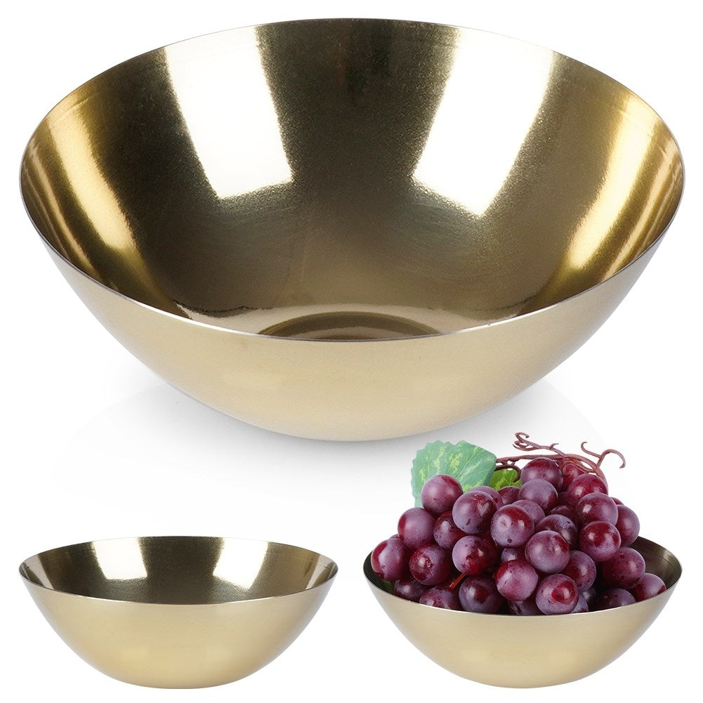 Elegant golden serving bowl in stainless steel
