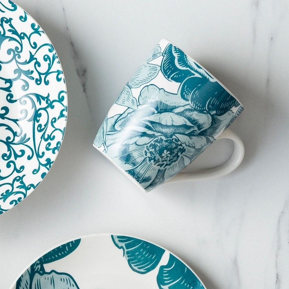 Elegant porcelain mug for coffee, tea and other drinks