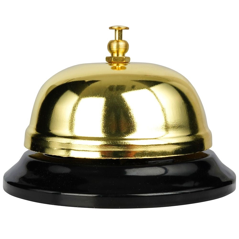 Elegant table clock in gold metal with black base
