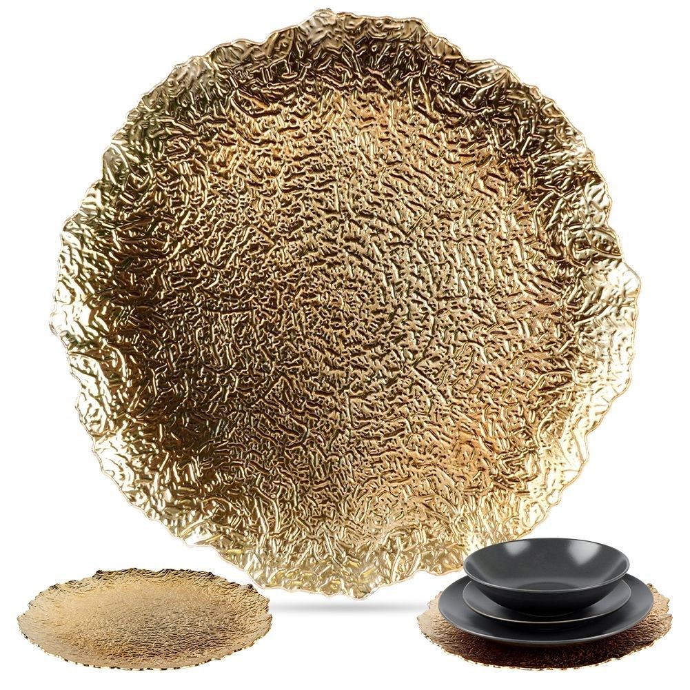 Elegant table mat in gold, 33 cm, high quality material
