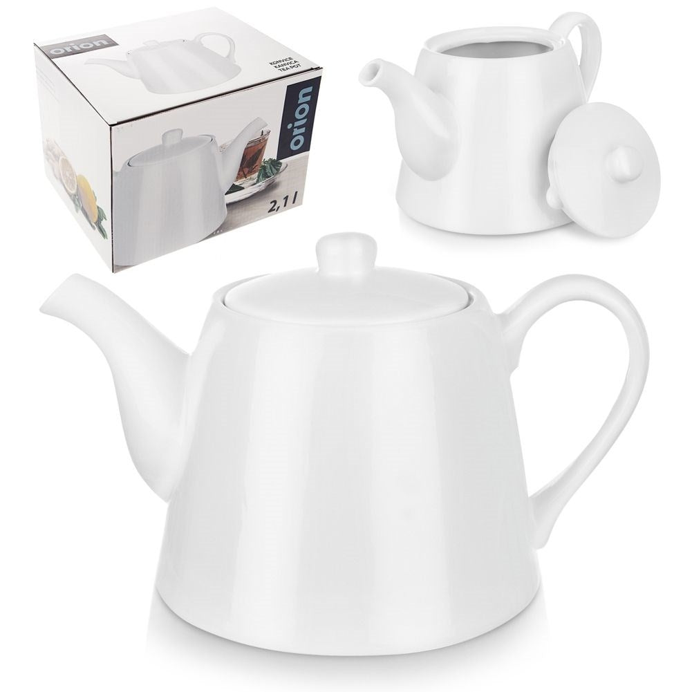 Elegant white porcelain jug, 2L, dishwasher & microwave safe