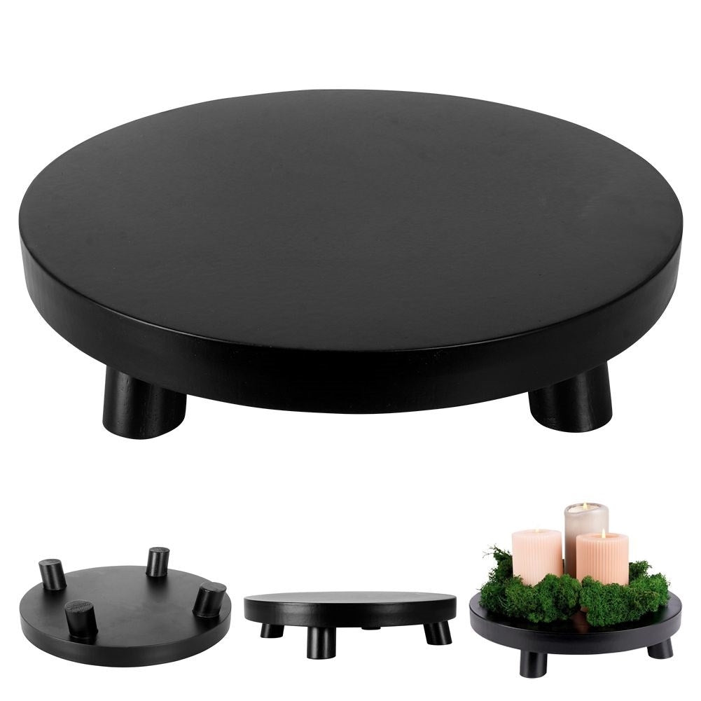 Elegant wooden base for decorative arrangements and candles