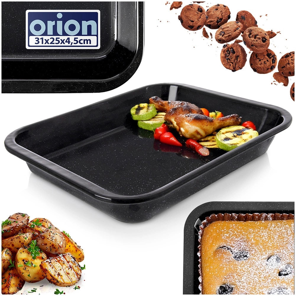 Enamel Baking Tray, Rectangular 31x25x4.5 cm